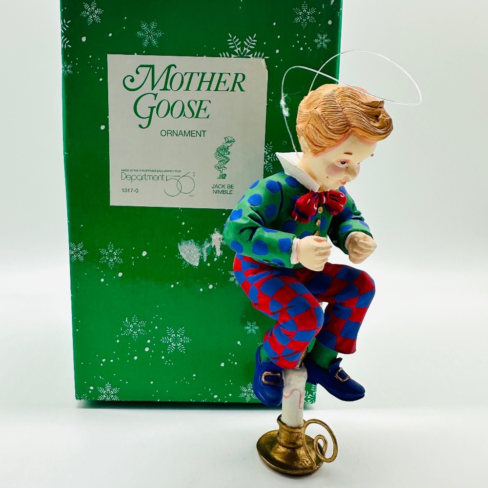 Dept 56 Jack Be Nimble Mother Goose Nursery Rhymes Christmas Ornament w/Box
